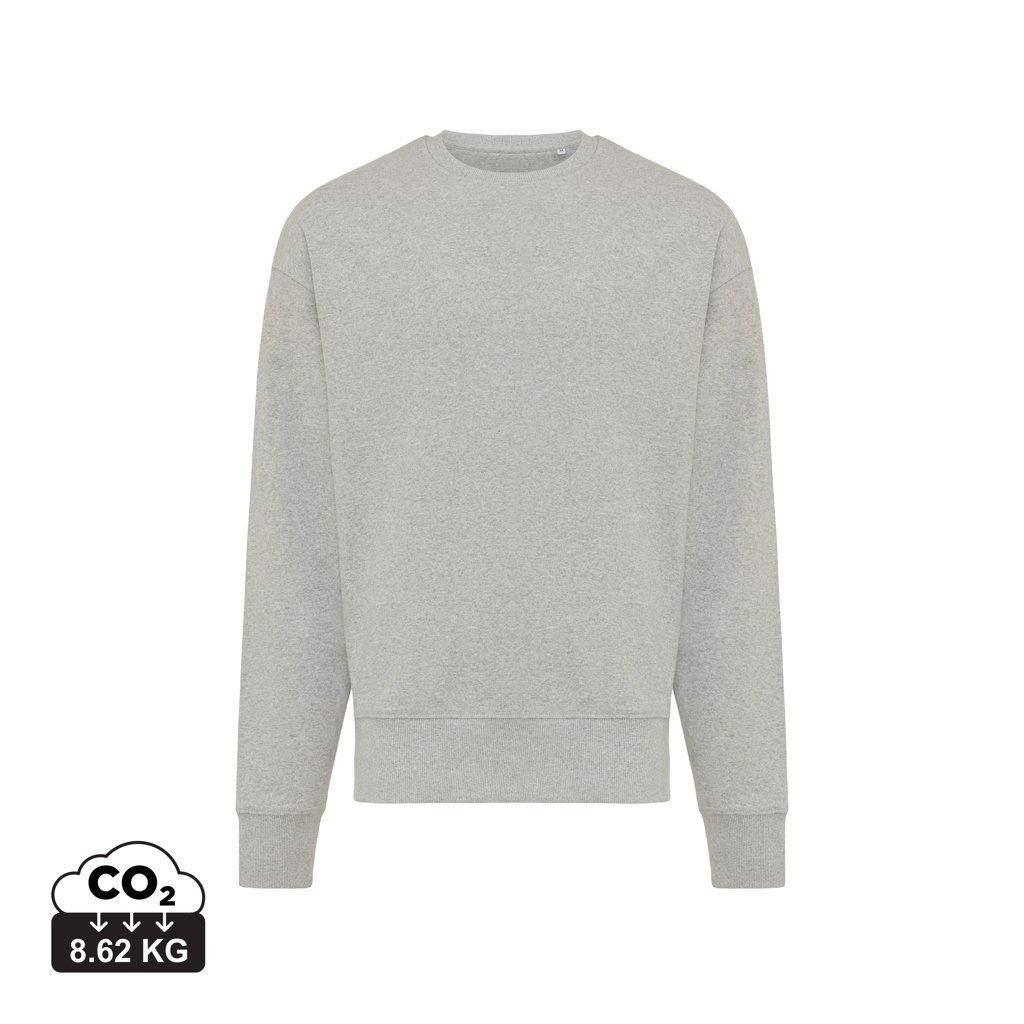 Sweat promotionnel coton recyclé 340g unisexe Iqoniq Kruger heather grey